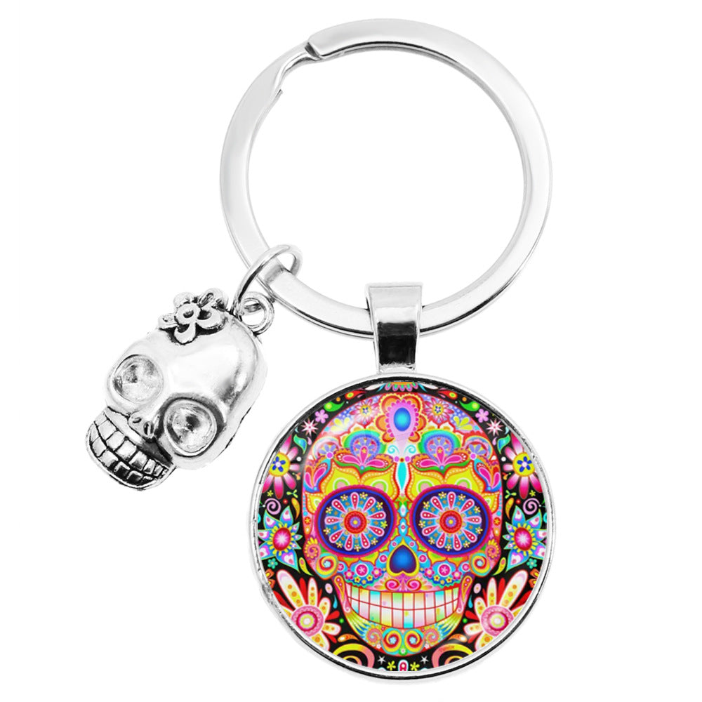 Wholesale Zinc Alloy Mexican Candy Skull Keychain